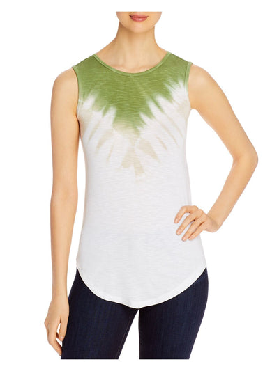 DESIGN HISTORY Womens Green Color Block V Neck Tank Top L