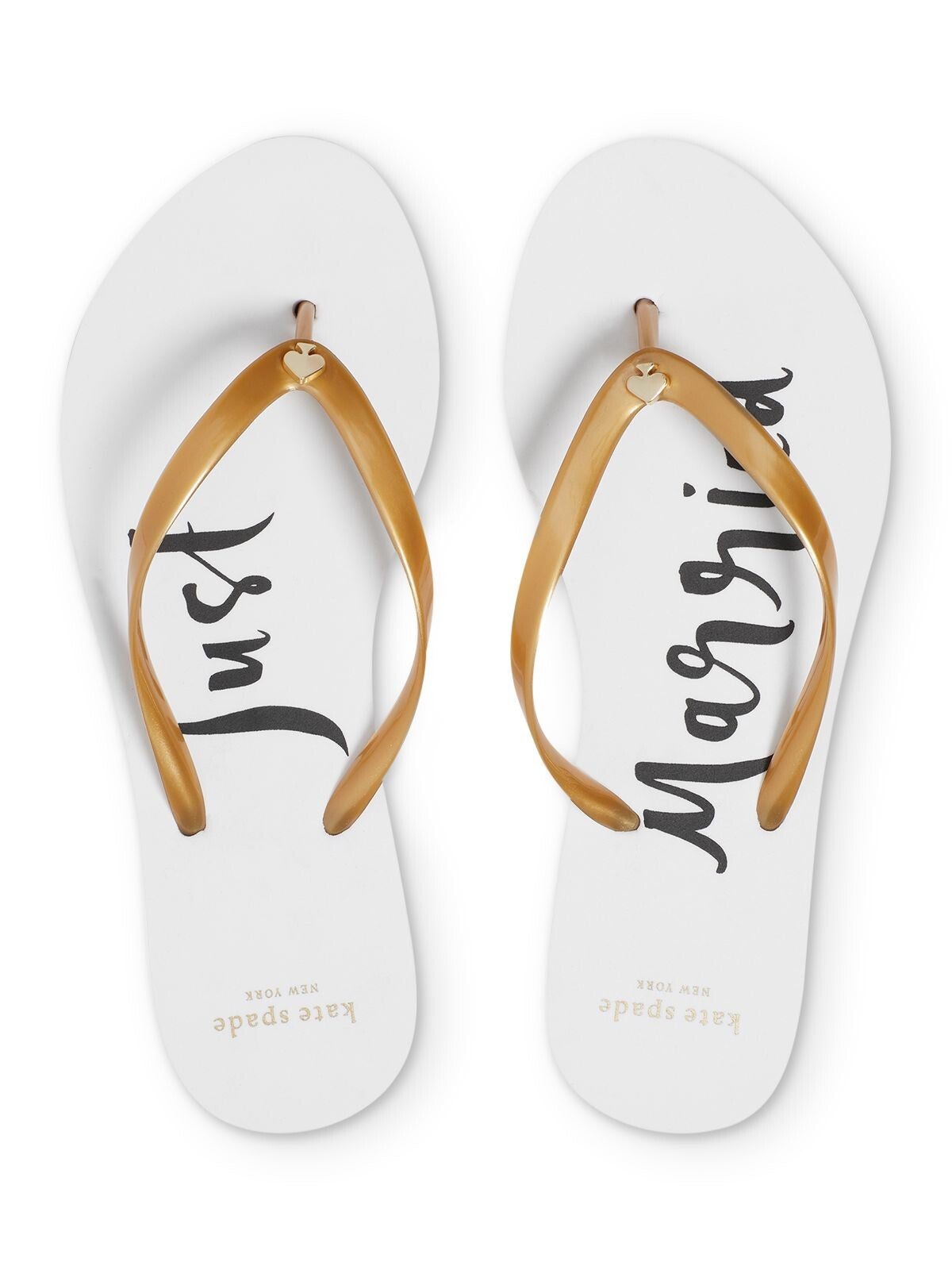 KATE SPADE NEW YORK Womens Gold Logo Nayla Round Toe Slip On Thong Sandals Shoes B