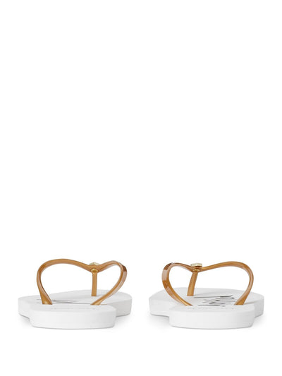 KATE SPADE NEW YORK Womens Gold Logo Nayla Round Toe Slip On Thong Sandals 11 B