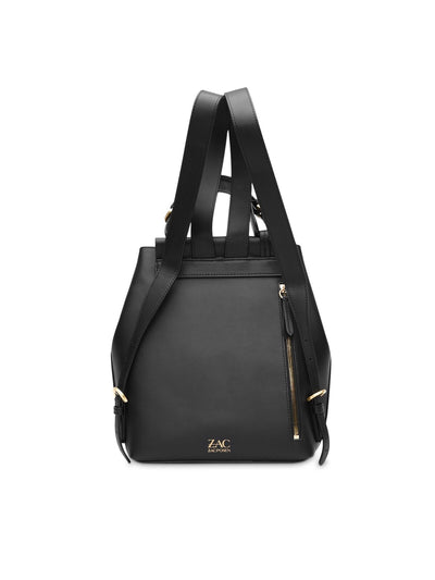 ZAC ZAC POSEN Women's Black Solid Double Flat Strap Backpack