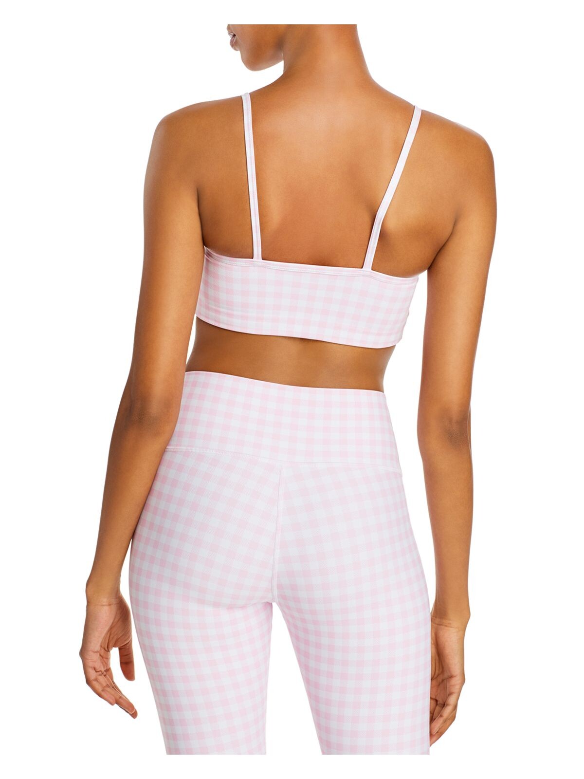 AQUA ATHLETIC Intimates Pink Low-Impact Gingham Sports Bra XS