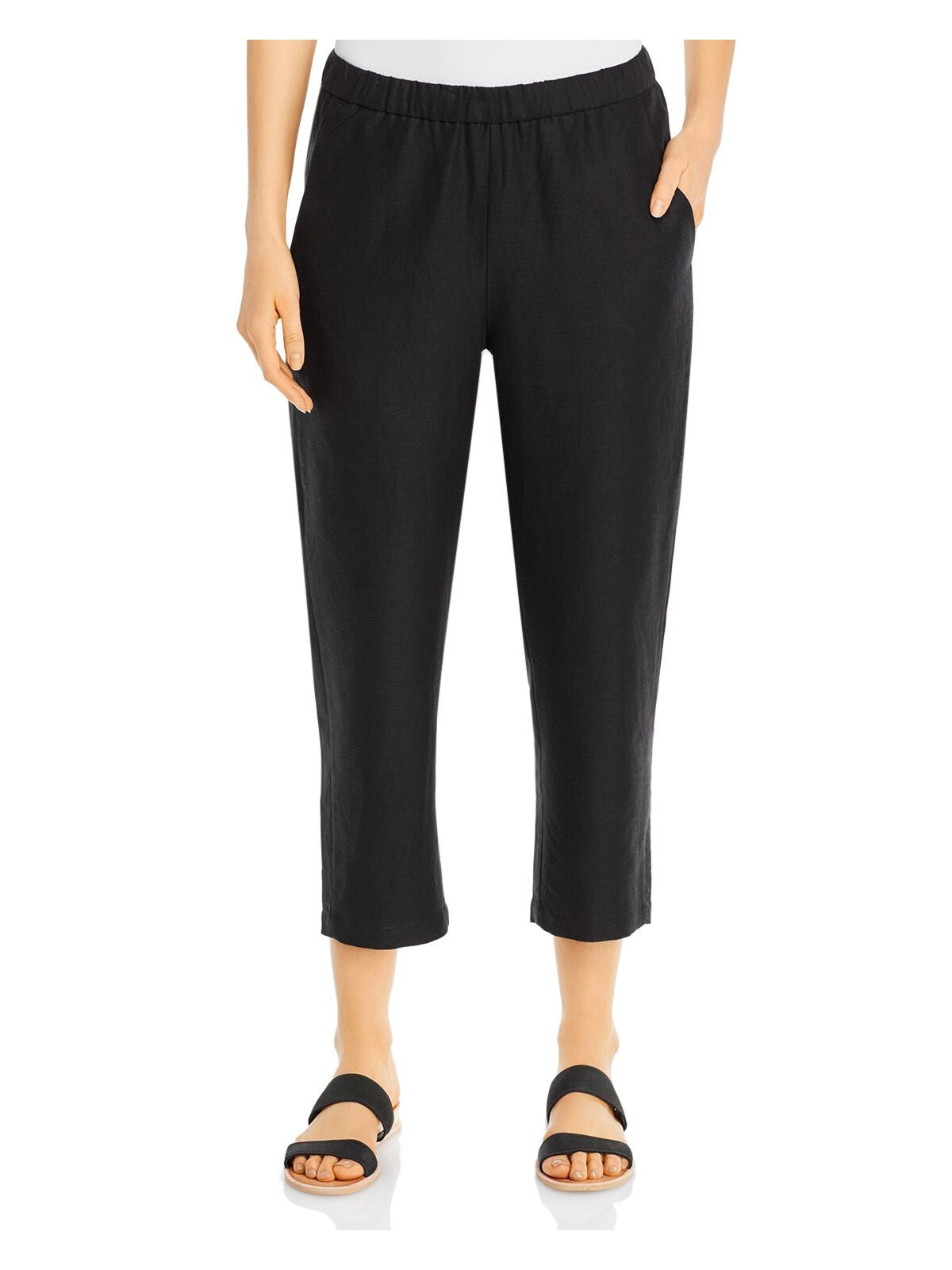 EILEEN FISHER Womens Black Pocketed Cropped Pants M