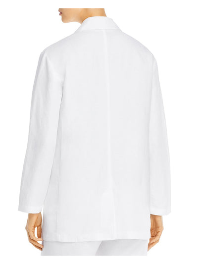 EILEEN FISHER Womens White Pocketed Blazer Jacket XXS