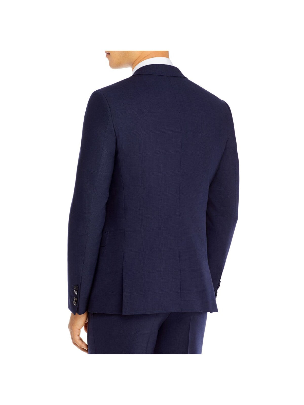 HUGO BOSS Mens Boss Red Label Navy Single Breasted, Plaid Extra Slim Fit Wool Blend Suit Separate Blazer Jacket 34R