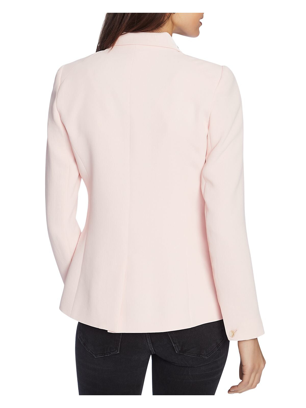 1. STATE Womens Pink Textured Slitted Long Sleeve Notched Lapels Wear To Work Blazer Jacket 2