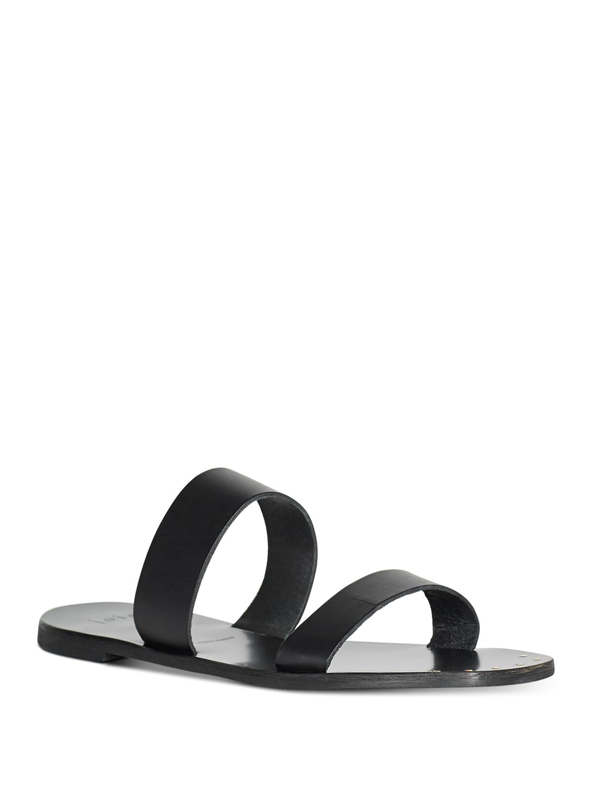 JOIE Womens Black Studded Bannison Square Toe Slip On Leather Slide Sandals Shoes 39.5