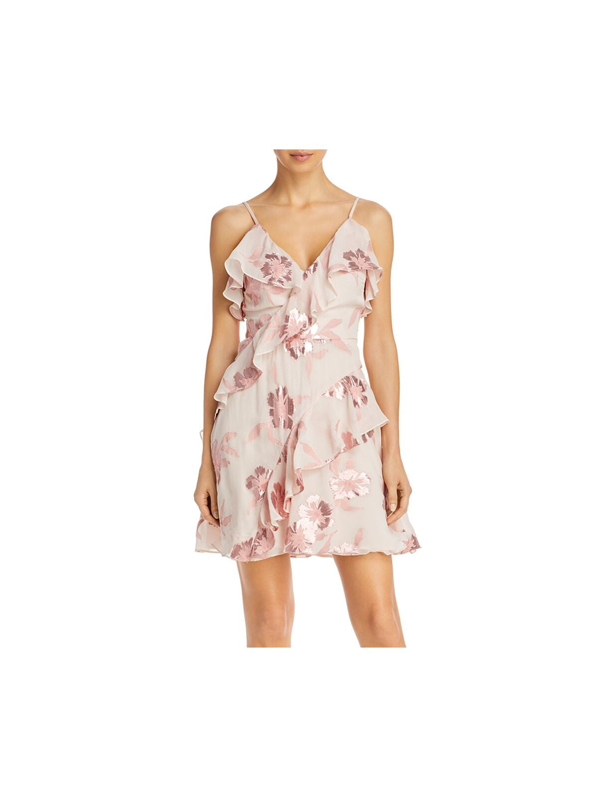 rebecca taylor pink metallic dress Rebecca Taylor Women's Sleeveless Metallic Fleur Dress, Size 8