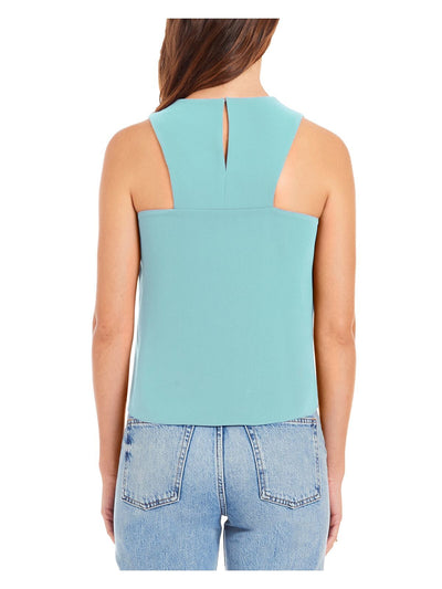 AQUA Womens Sleeveless Crew Neck Keyhole Racerback Top
