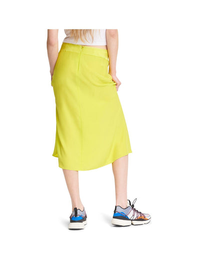 RAG & BONE Womens Green Stretch Zippered Slip Midi A-Line Skirt 0