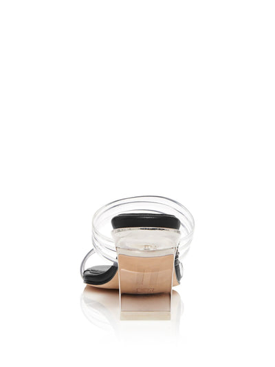 MIISTA Womens Black Strappy Comfort Helena Square Toe Block Heel Slip On Slide Sandals Shoes 39