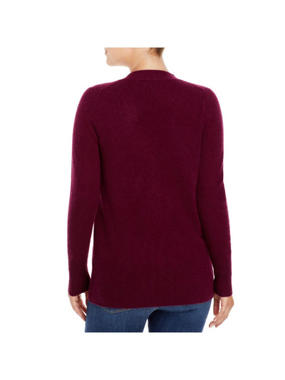 Designer Brand Womens Burgundy Long Sleeve V Neck Button Up Sweater XS