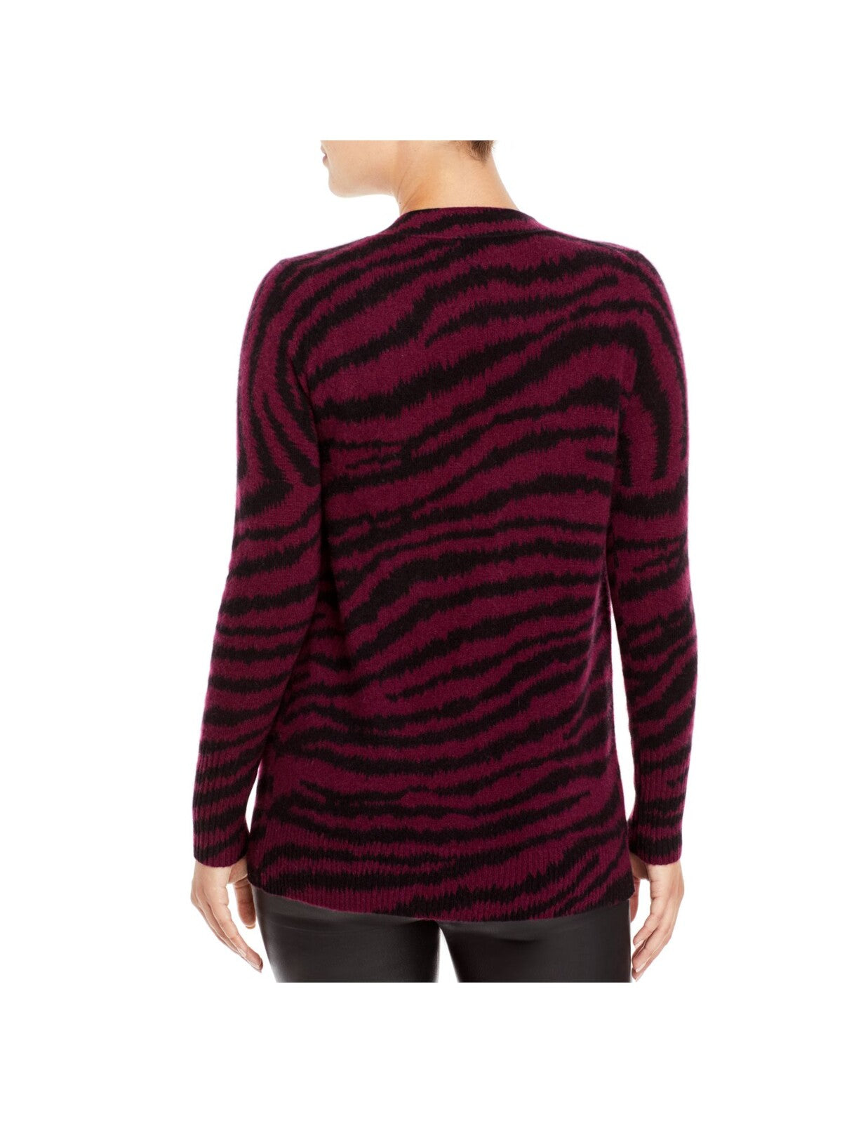 Designer Brand Womens Burgundy Long Sleeve V Neck Button Up Sweater XS
