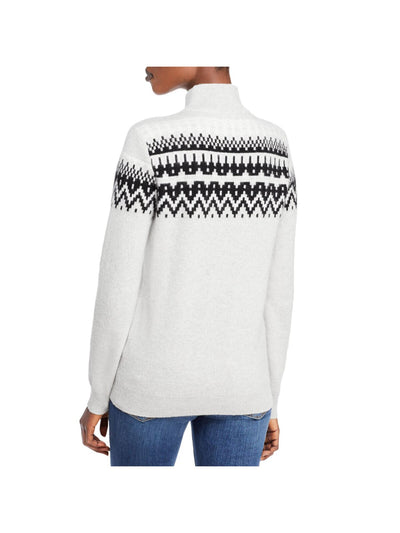 Designer Brand Womens Gray Striped Mock Neck Sweater S