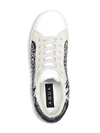 AQUA Womens Ivory Studded Comfort Tess Round Toe Platform Slip On Athletic Sneakers Shoes 6.5 M