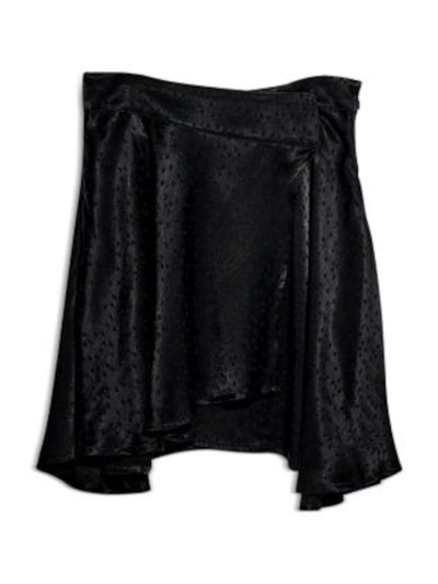 FREE PEOPLE Womens Black Printed Mini Ruffled Skirt 0