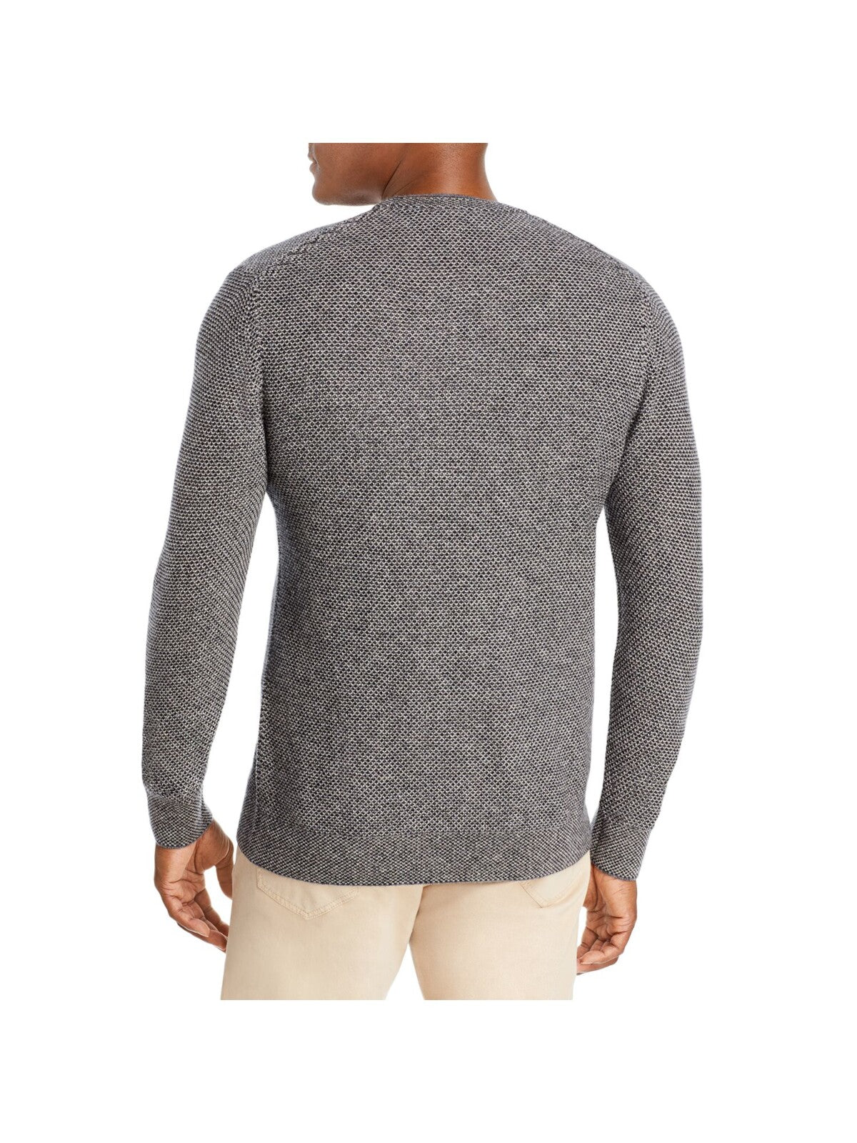 THE MENS STORE Mens Gray Patterned Crew Neck Knit Pullover Sweater XXL