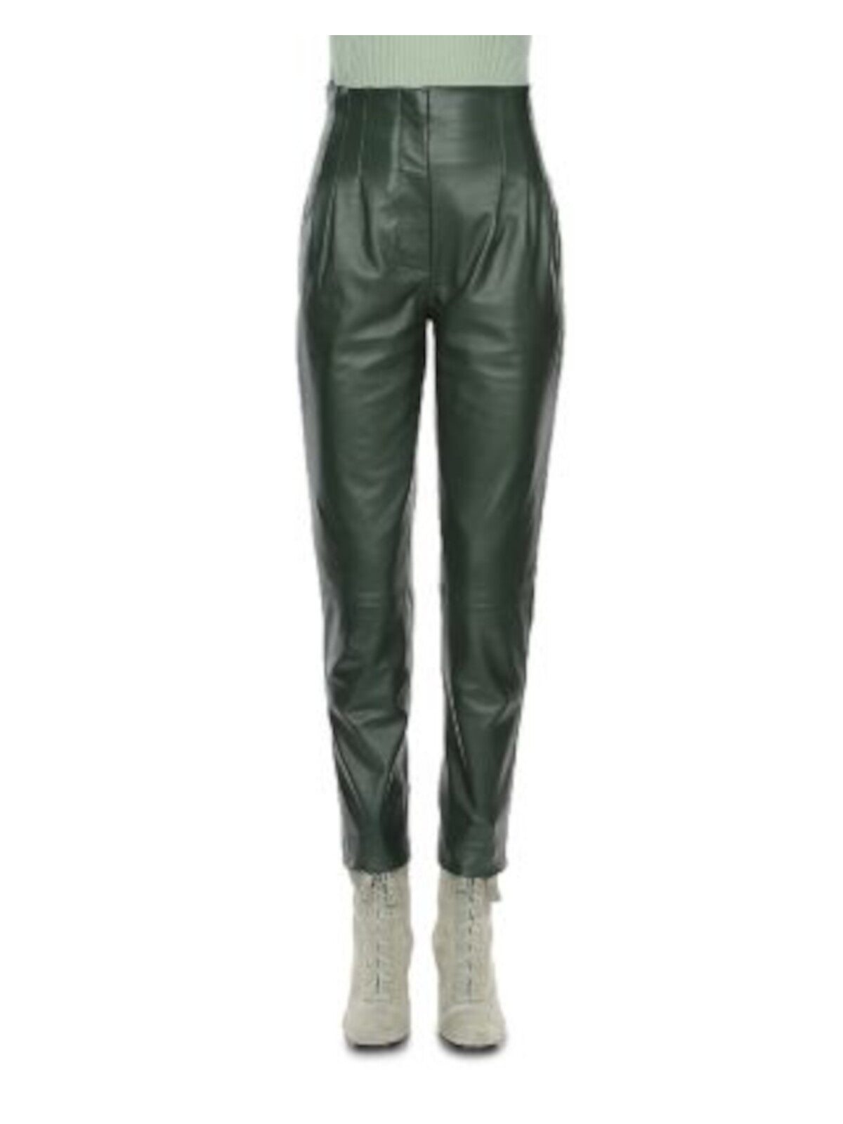 ALBERTA FERRETTI Womens Black Zippered Pocketed Hook And Bar Closure Pleated Cocktail Straight leg Pants 6