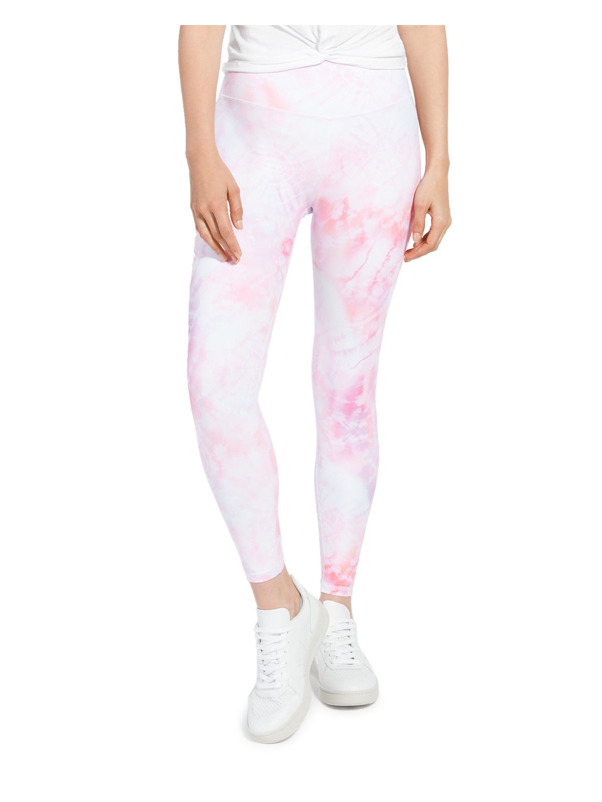 AQUA ATHLETIC Womens Pink Tie Dye Active Wear High Waist Leggings M