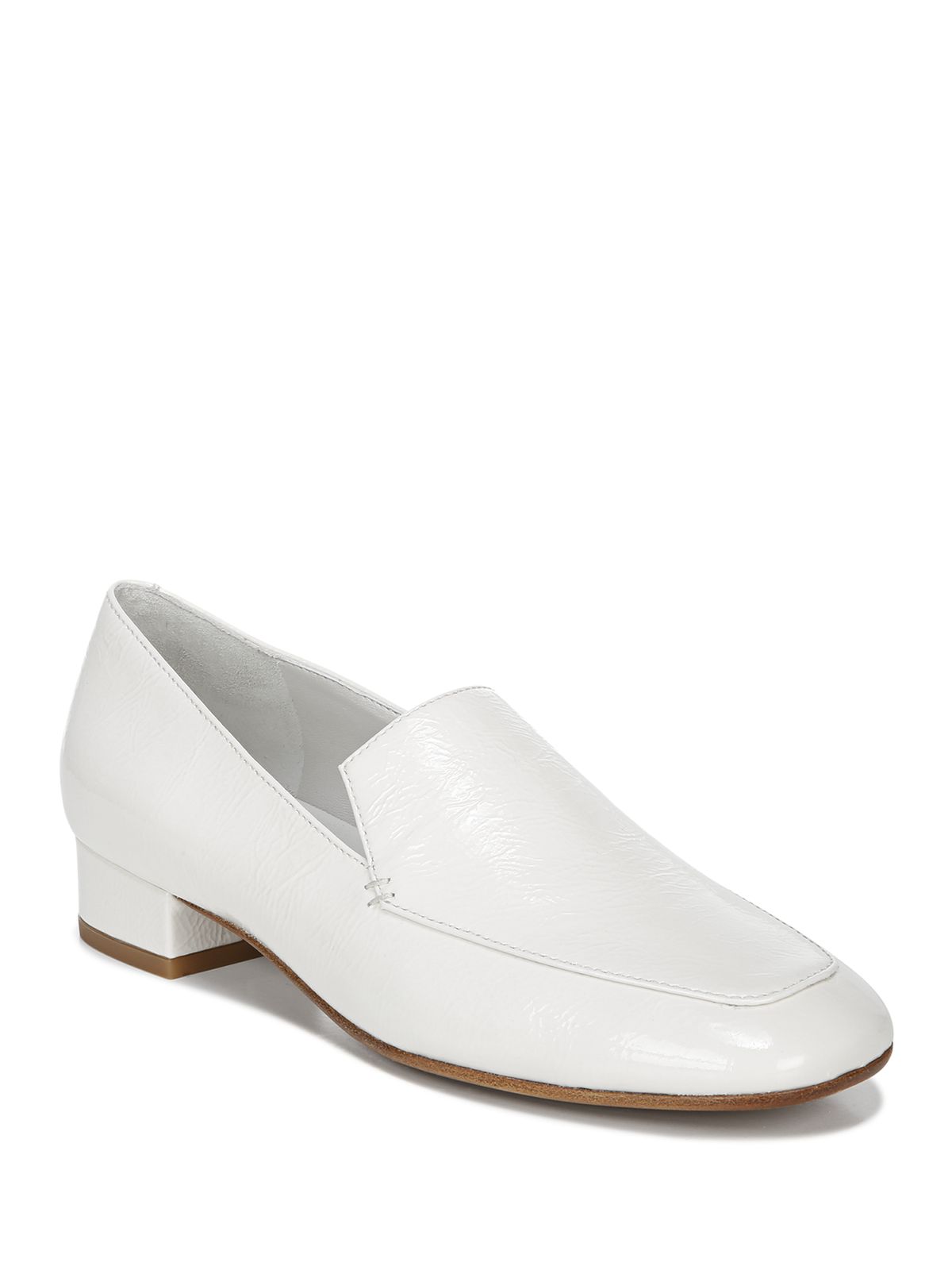 VINCE. Womens White Padded Fauna Square Toe Block Heel Slip On Leather Flats Shoes 5.5 M