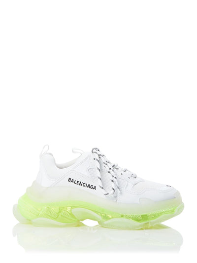 BALENCIAGA Womens White Logo Removable Insole Comfort Triple S Round Toe Lace-Up Athletic Sneakers Shoes 10
