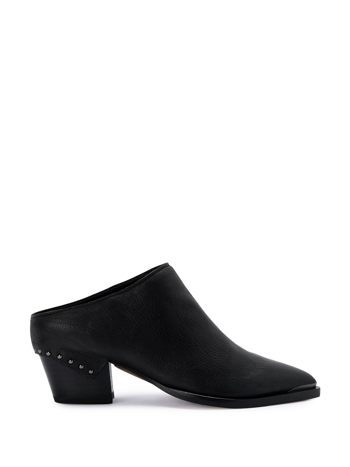 DOLCE VITA Womens Black Studded Comfort Sukie Square Toe Block Heel Slip On Leather Heeled Mules Shoes 7.5