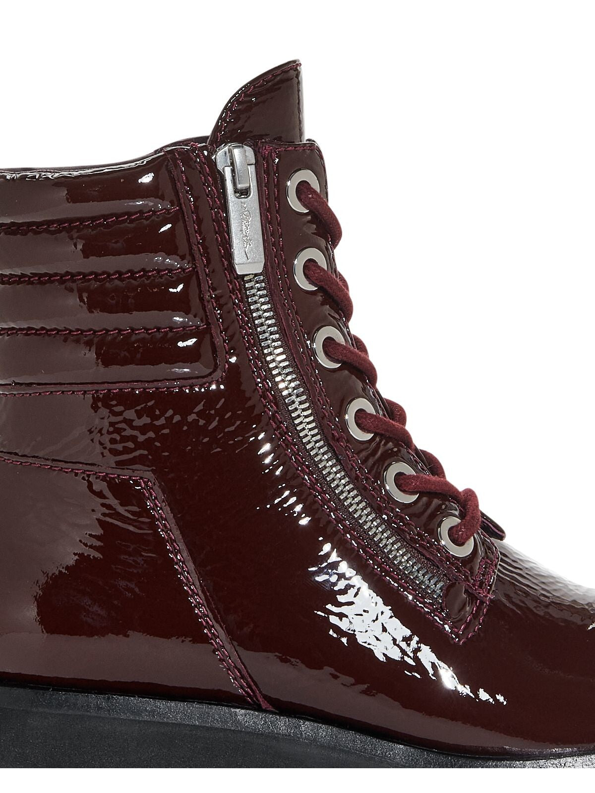 3.1 PHILLIP LIM Womens Burgundy 1-1/2" Platform Lace Treaded Kate Round Toe Leather Combat Boots