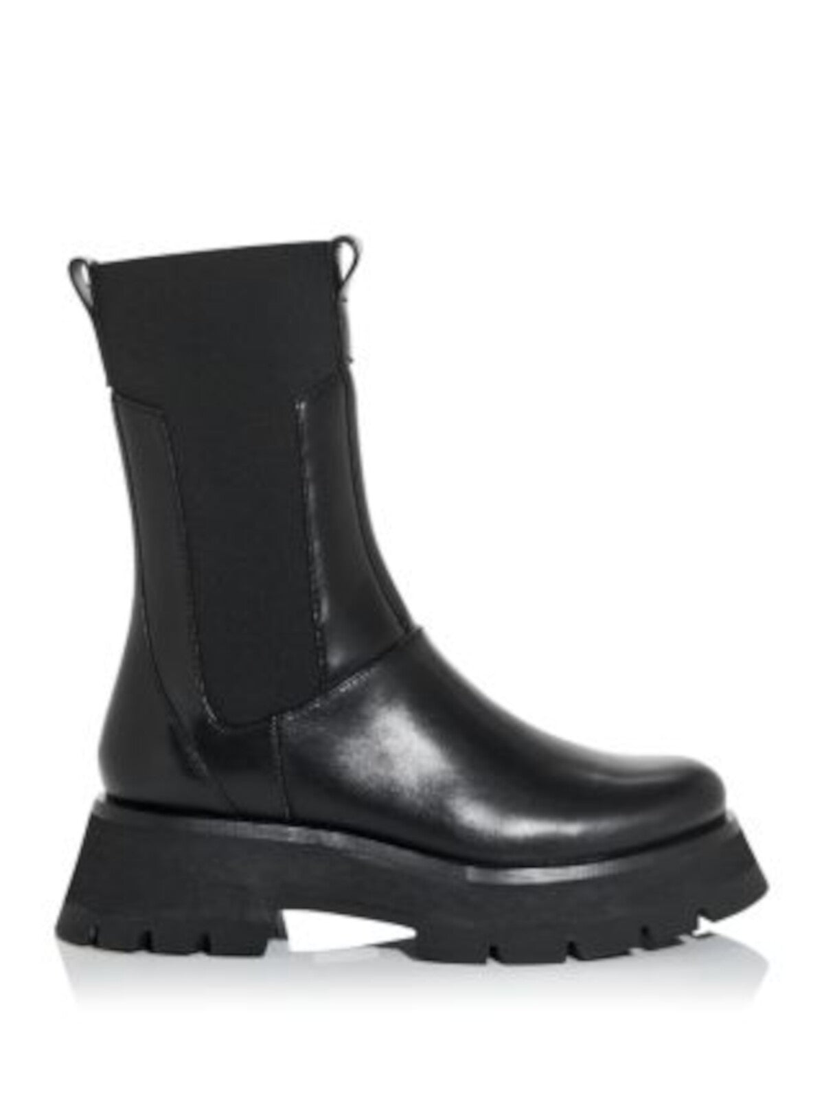 3.1 PHILLIP LIM Womens Black Pull Tab 1-1/2" Platform Goring Kate Round Toe Block Heel Leather Combat Boots 40