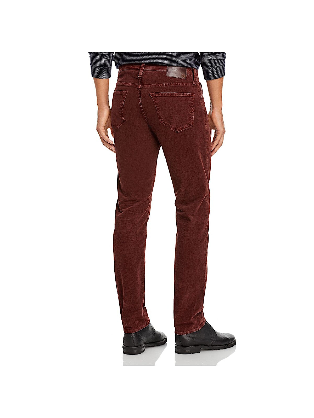 ADRIANO GOLDSCHMIED Mens Maroon Straight Leg, Slim Fit Cotton Blend Pants 32R