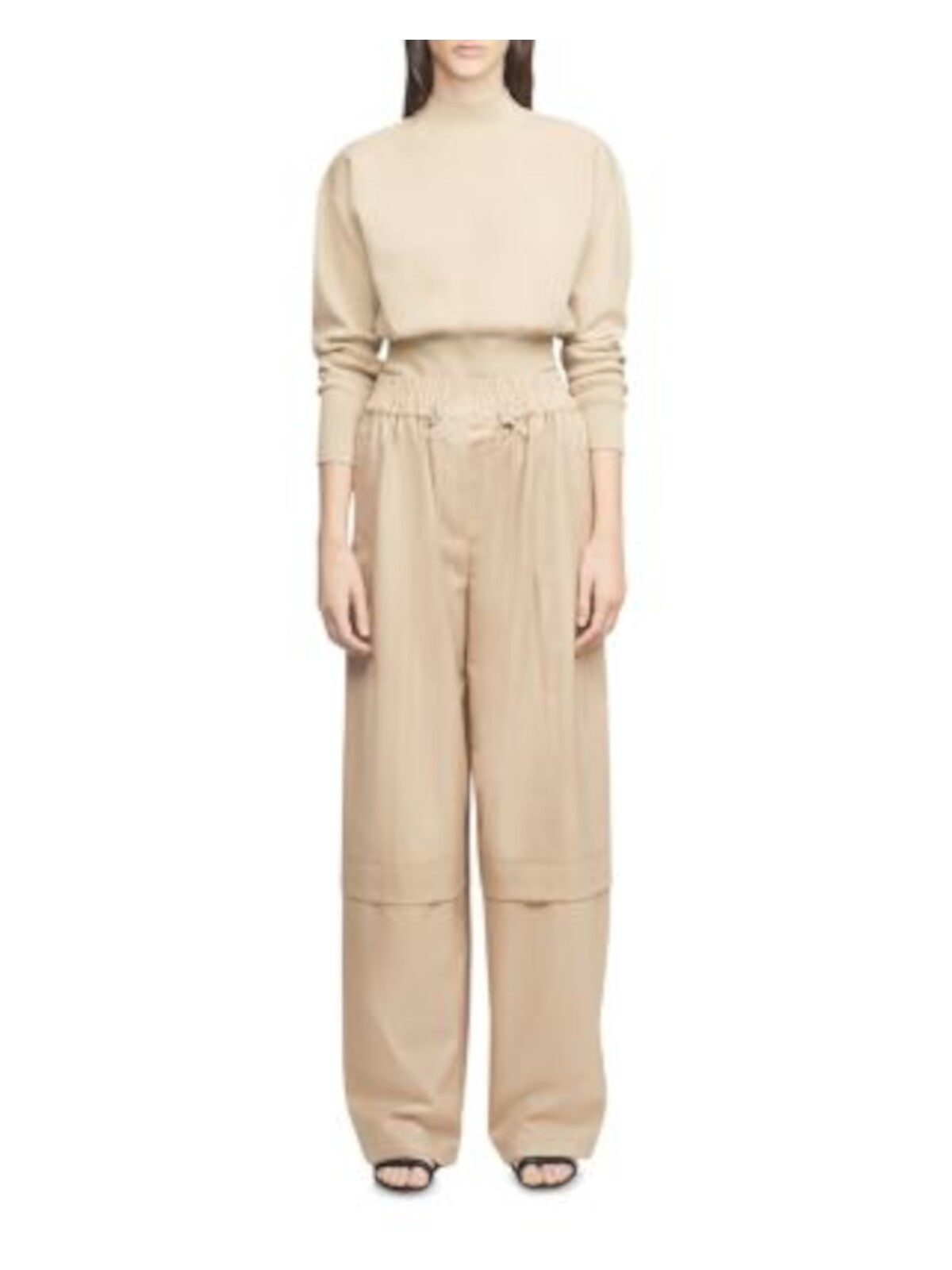 3.1 PHILLIP LIM Womens Beige Draw String Waist Straight leg Pants L