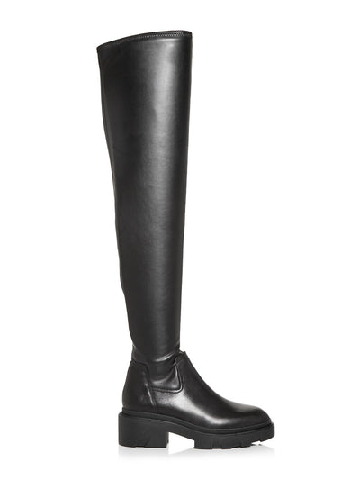 ASH Womens Black 1" Platform Stretch Comfort Manhattan Round Toe Block Heel Heeled Boots 38