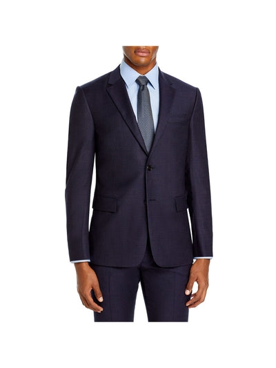 THEORY Mens Bowery Navy Single Breasted, Extra Slim Fit Wool Blend Suit Separate Blazer Jacket 42R