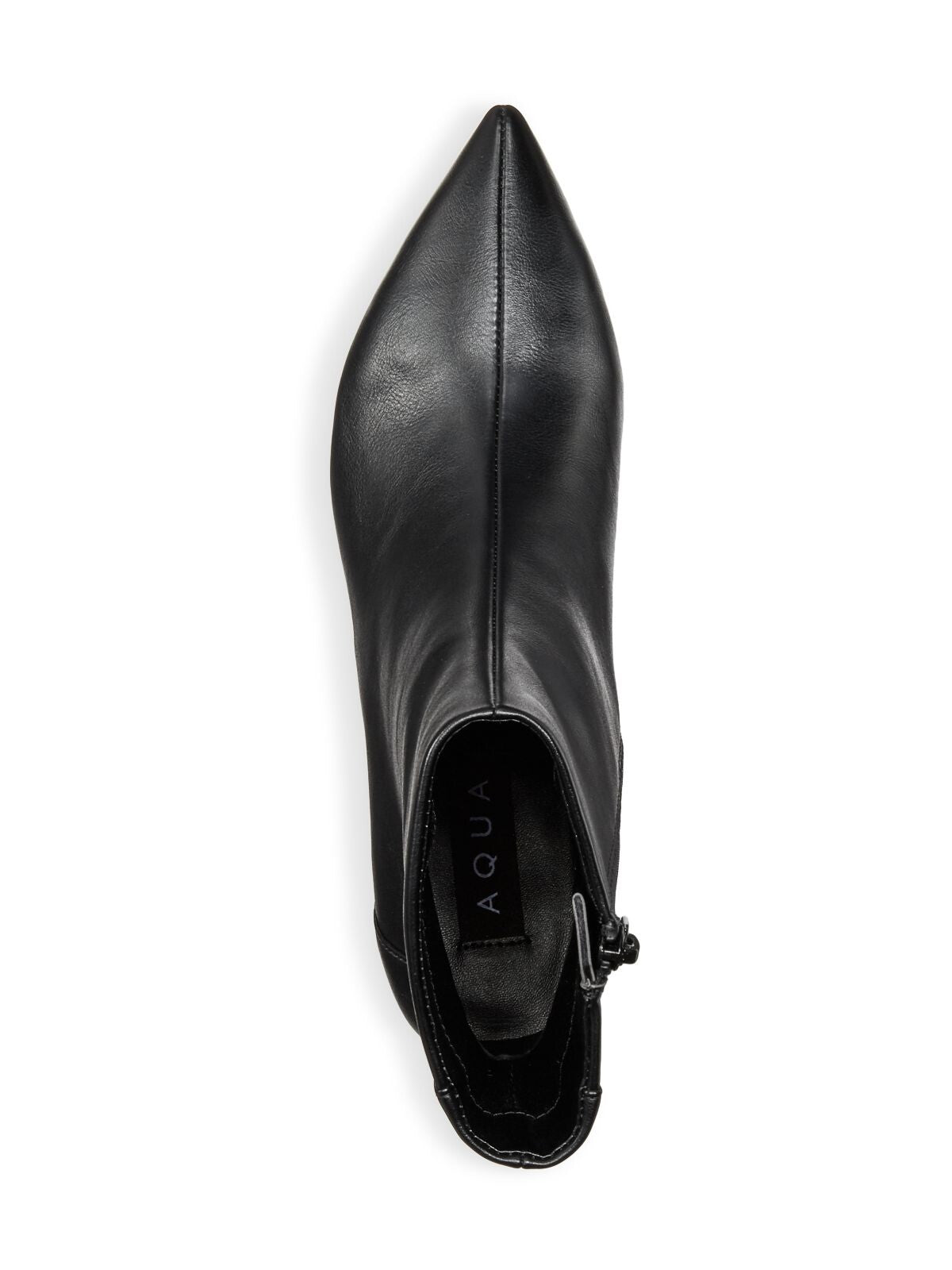 AQUA Womens Black Padded Comfort Marlo Pointed Toe Block Heel Zip-Up Booties M