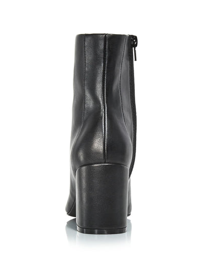 AQUA Womens Black Padded Comfort Marlo Pointed Toe Block Heel Zip-Up Booties 9 M