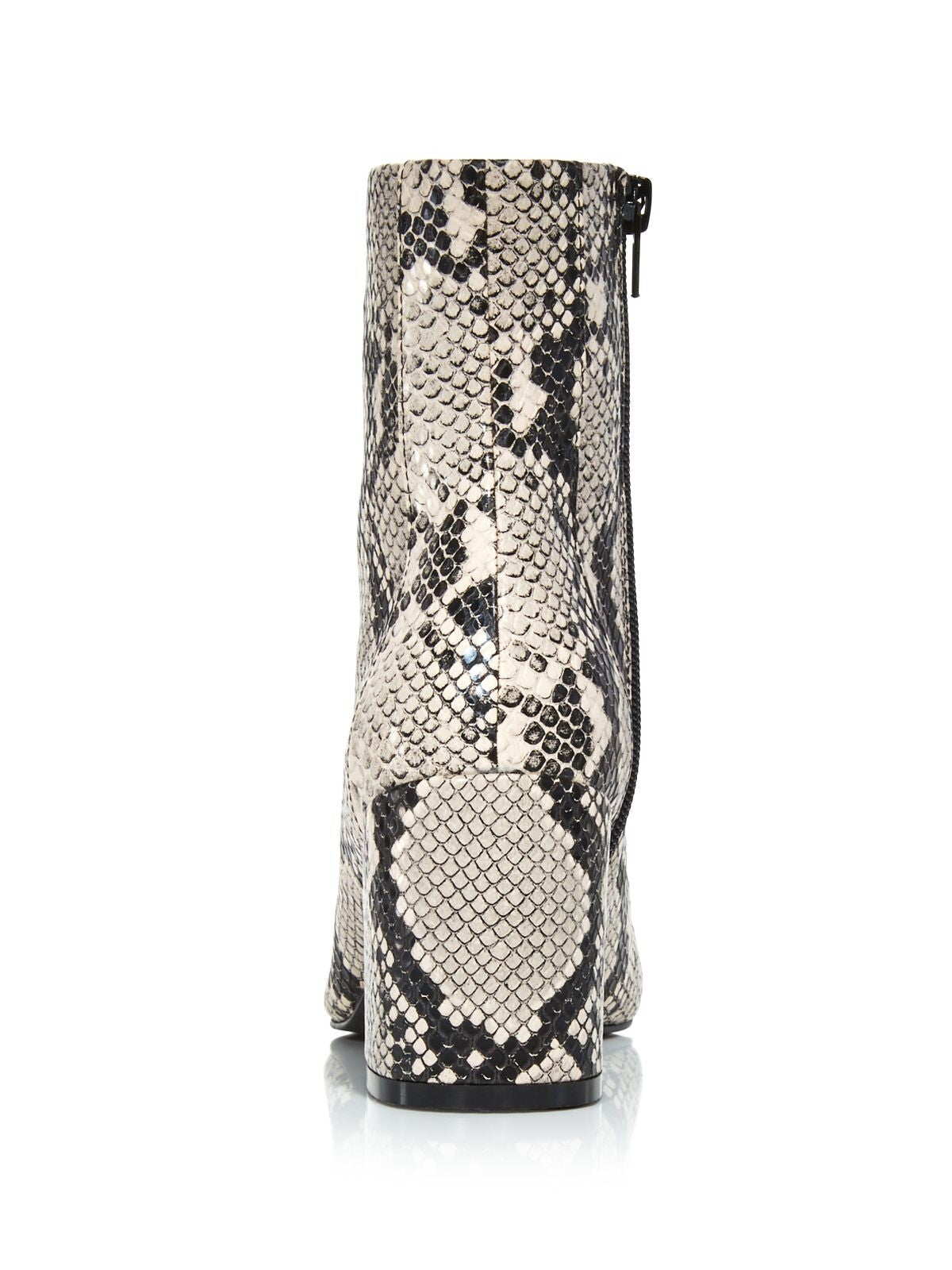AQUA Womens Beige Snake Print Padded Comfort Marlo Pointed Toe Block Heel Zip-Up Dress Booties 6.5 M