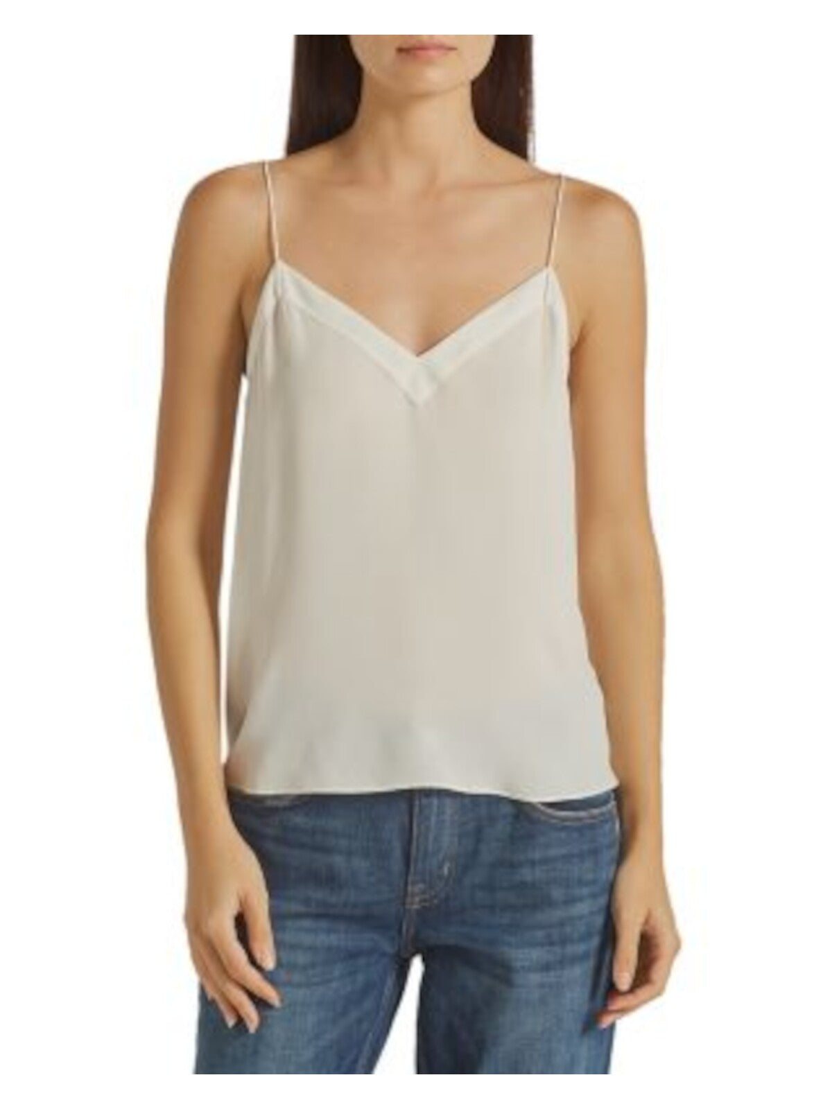 JOIE Womens White Spaghetti Strap V Neck Cami Top XS