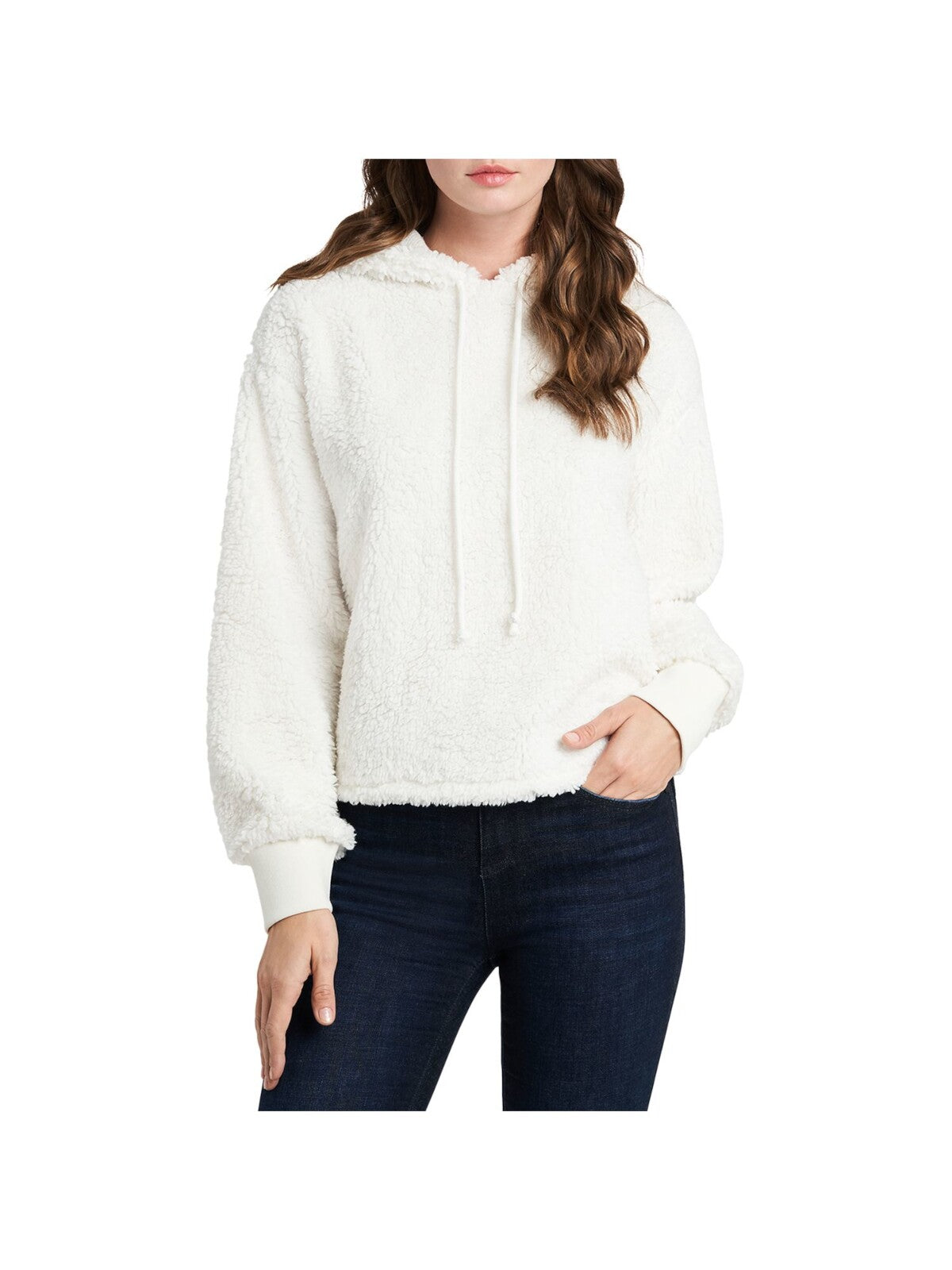 1. STATE Womens Ivory Hoodie Top L