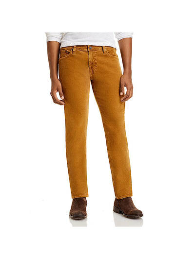 ADRIANO GOLDSCHMIED Mens Brown Straight Leg, Slim Fit Cotton Blend Pants 33R