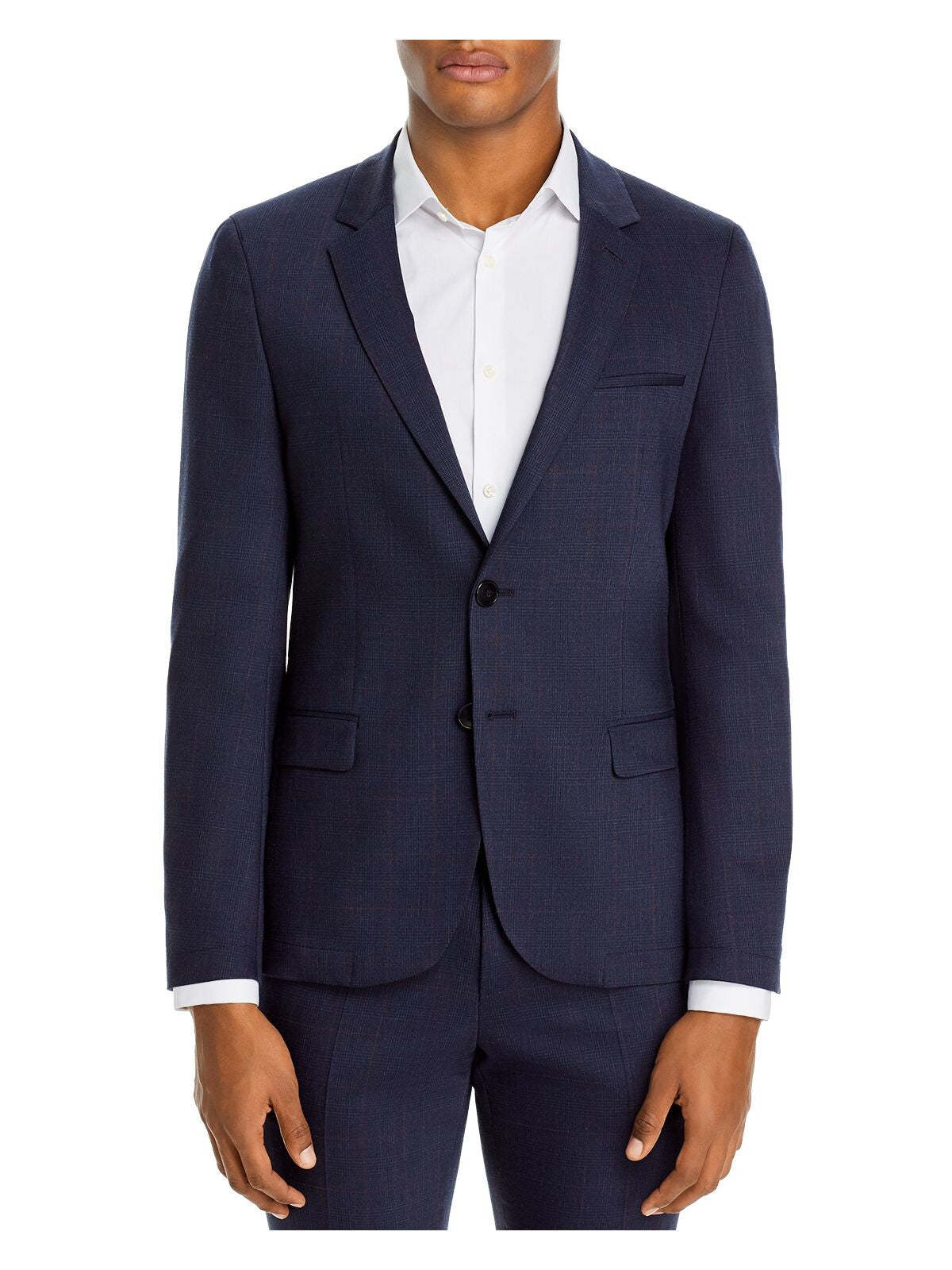 HUGO BOSS Mens Navy Single Breasted, Extra Slim Fit Performance Stretch Blazer 40S