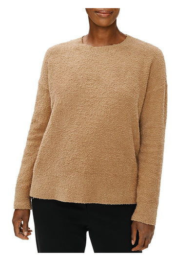 EILEEN FISHER Womens Beige Textured Long Sleeve Crew Neck Sweater Size: XXS