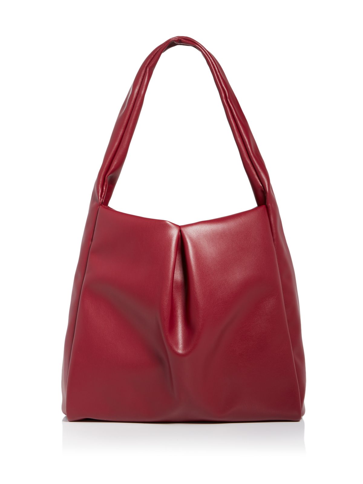 AQUA Women's Maroon Solid Pleated Single Strap Hobo Handbag Purse