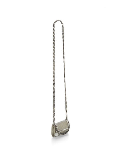 STELLAMCCARTNEY Women's Gray Falabella Polyester Pebbled Chain Strap Mini Bag