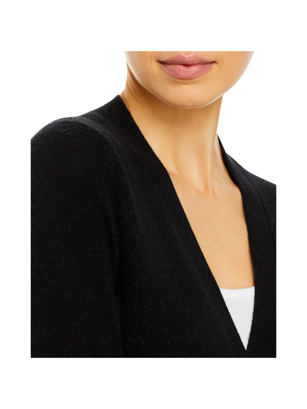Designer Brand Womens Black Ribbed Long Sleeve V Neck Button Up Sweater S