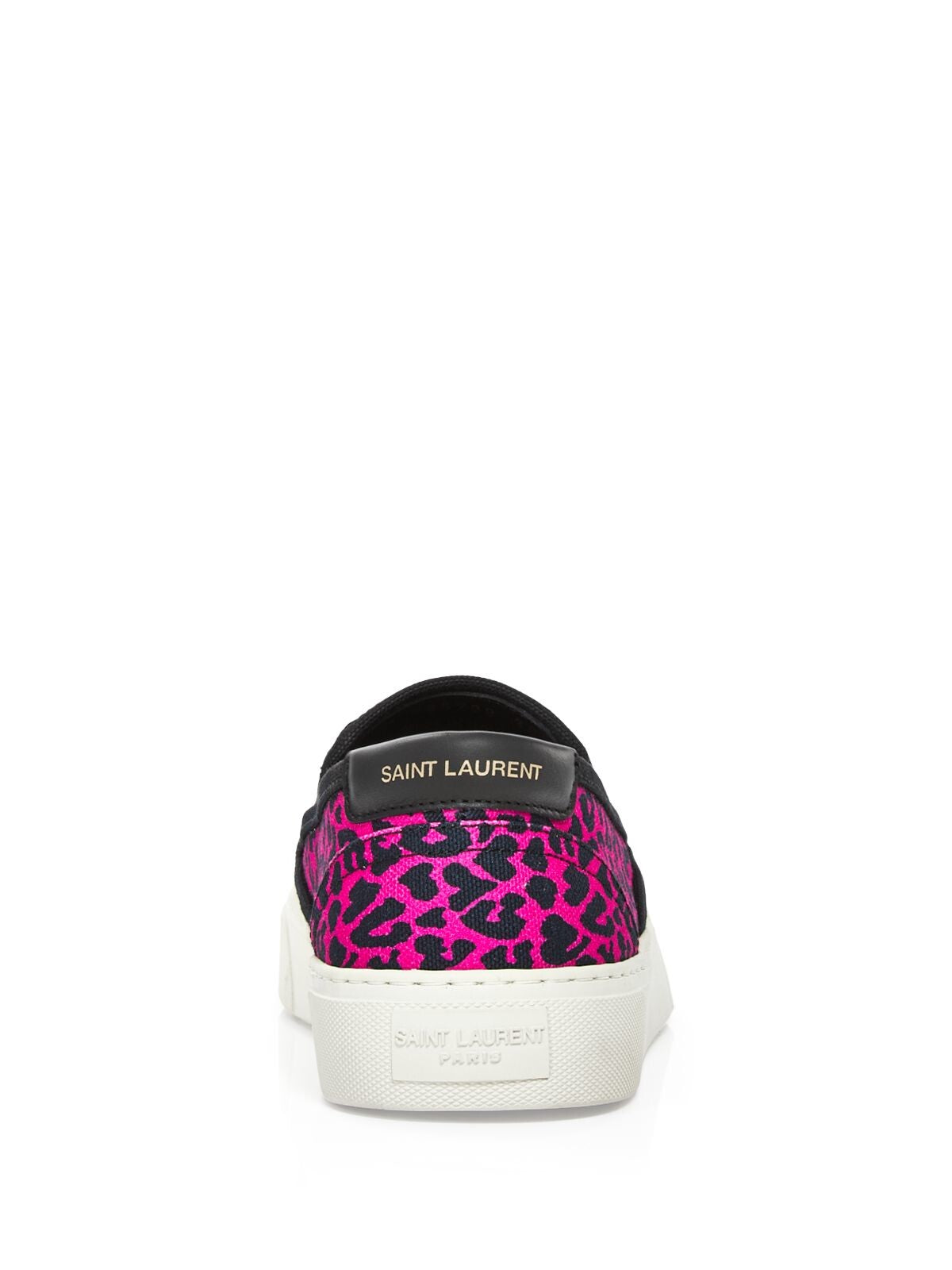SAINT LAURENT Womens Fuxia Black Pink Abstract Print Logo At Back Padded Paris  Venice Slip On Leather Athletic Sneakers Shoes 39.5