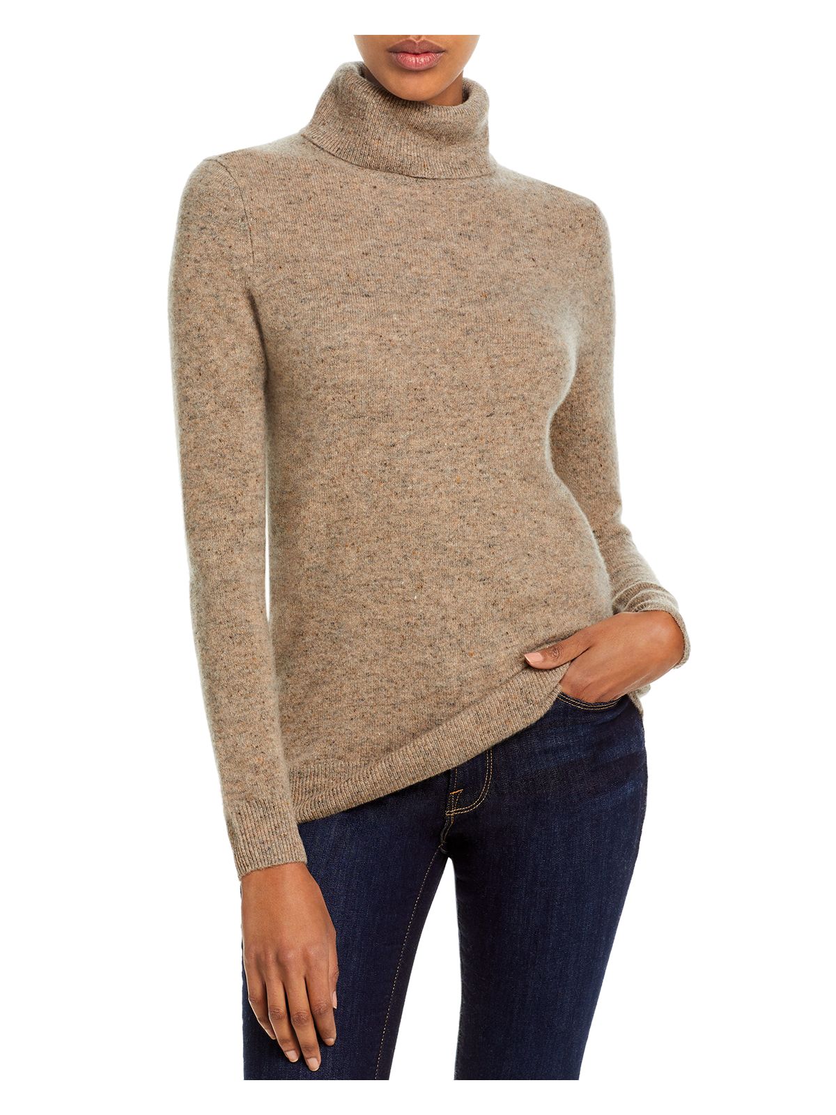 Designer Brand Womens Brown Heather Long Sleeve Turtle Neck Sweater XS