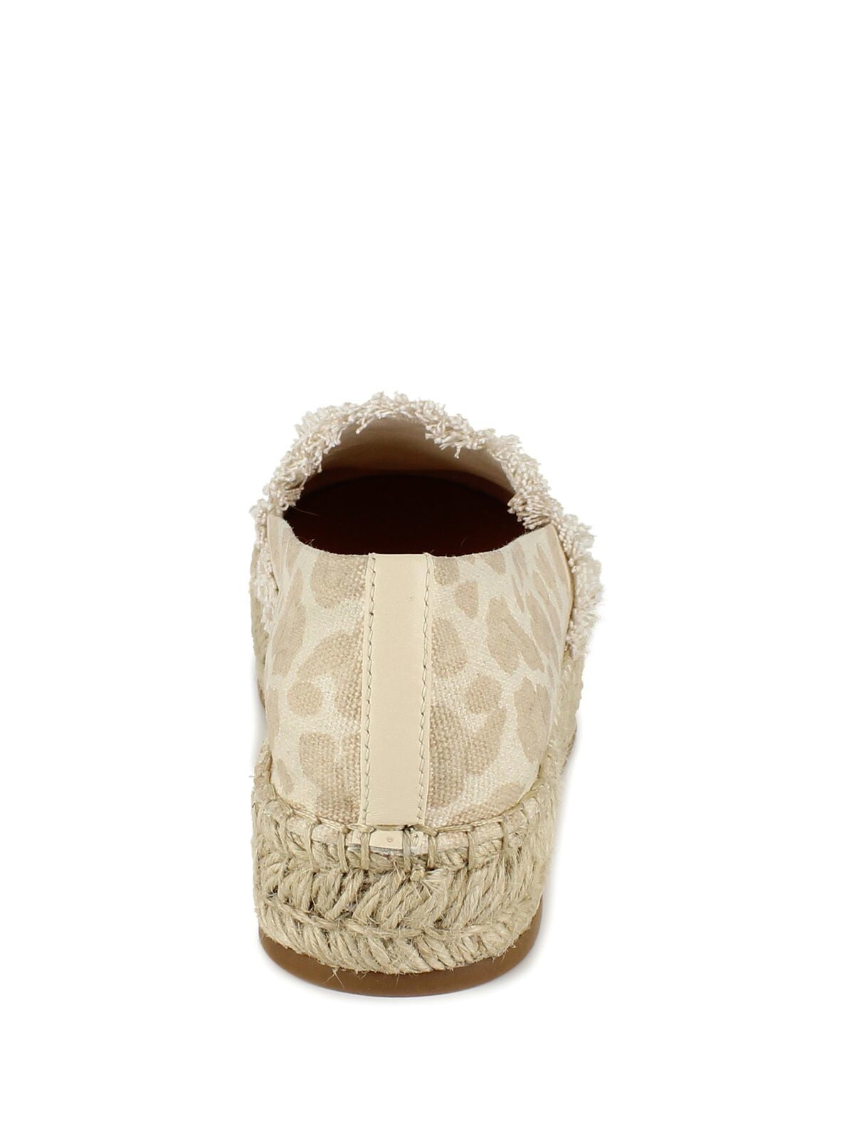 SPLENDID Womens Ivory Animal Print Padded Frayed Lilly Round Toe Platform Slip On Espadrille Shoes 11 M
