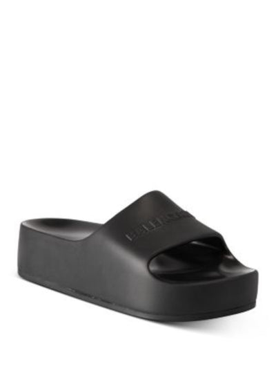 BALENCIAGA Womens Black Padded Comfort Chunky Open Toe Platform Slide Sandals Shoes 8