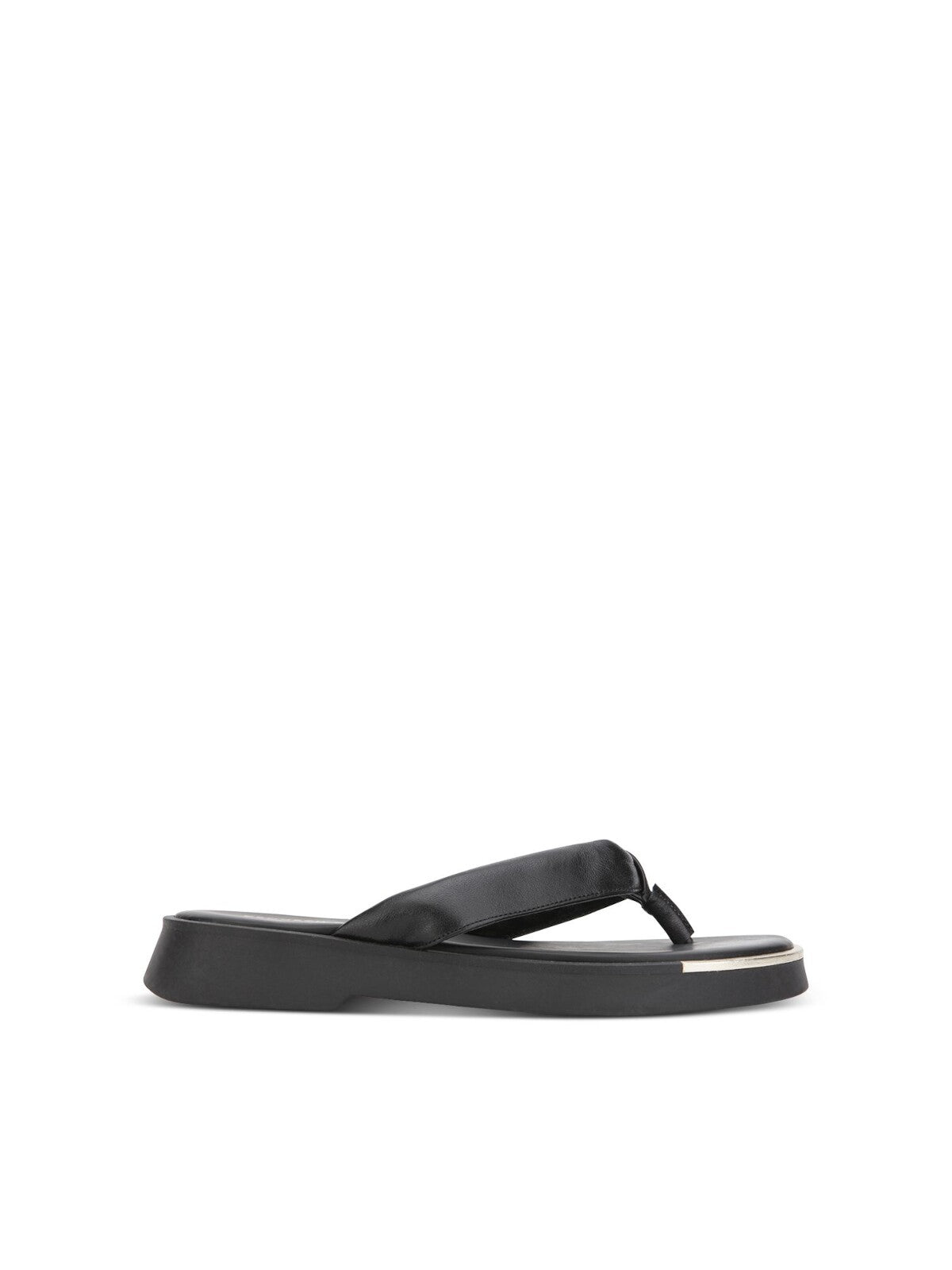 KENNETH COLE NEW YORK Womens Black 1/2 Platform Padded Comfort Athens Round Toe Wedge Slip On Leather Flip Flop Sandal 9 M