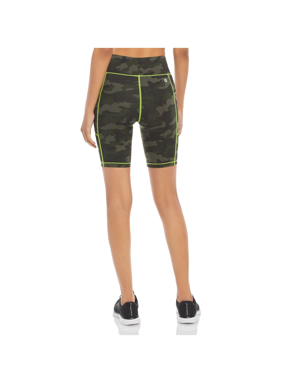 ALL ACCESS Womens Green Stretch Fitted Pocketed Extra Wide Waistband Camouflage Active Wear High Waist Shorts M