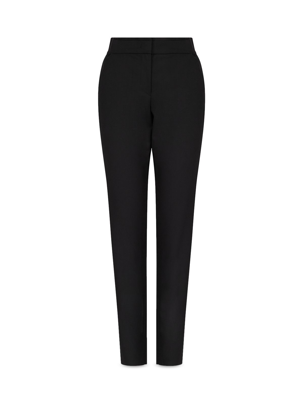 ARMANI Womens Black Stretch Pocketed Zippered Elastic-waist Wear To Work Straight leg Pants 44