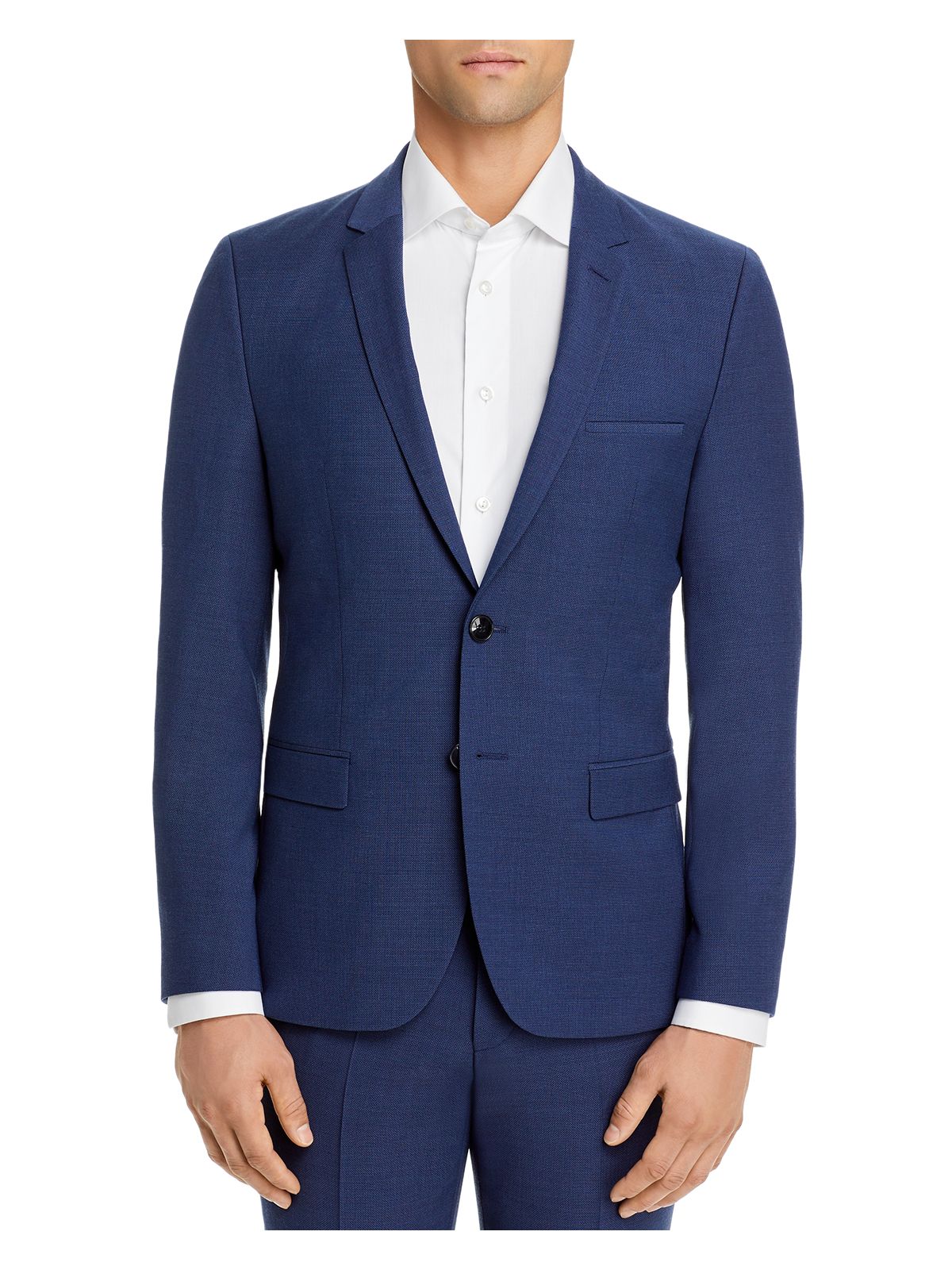HUGO Mens Boss Red Label Arti Blue Lined Single Breasted Extra Slim Fit Suit Separate Blazer Jacket 40L